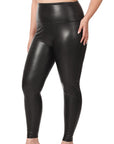 Zenana Plus High Rise Faux Leather Leggings - Online Only