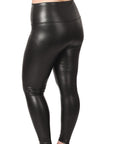 Zenana Plus High Rise Faux Leather Leggings - Online Only