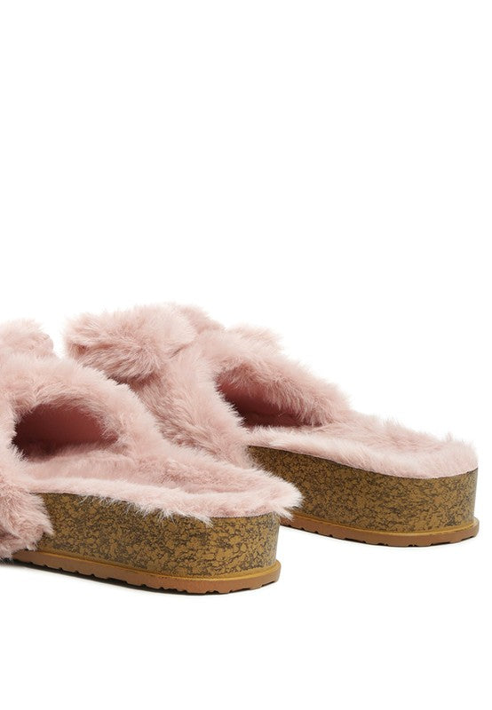 Fuzzy Bow Fur Flats