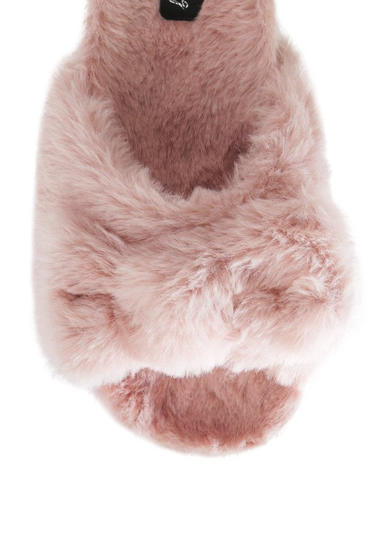 Fuzzy Bow Fur Flats