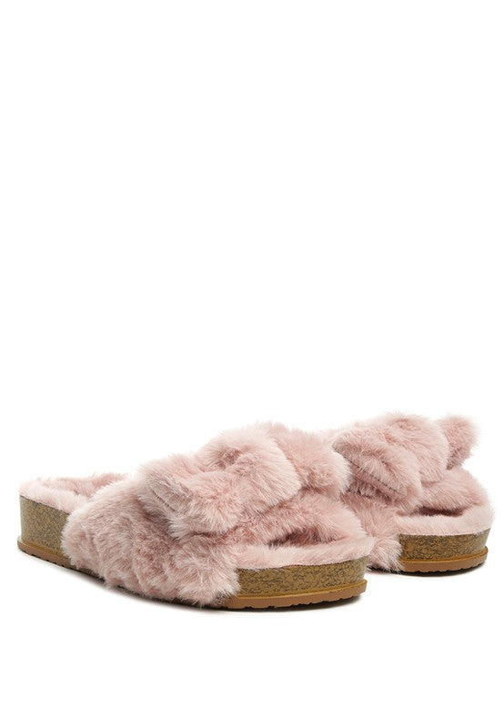 Fuzzy Bow Fur Flats