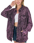 Zenana Mineral Washed Shacket - Online Only