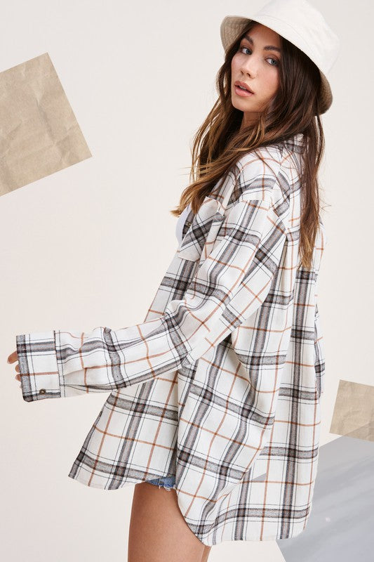 Encore Plaid Shirt by La Miel - Online Only