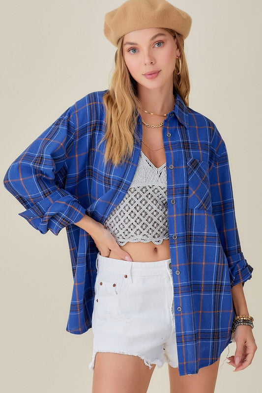 Encore Plaid Shirt by La Miel - Online Only