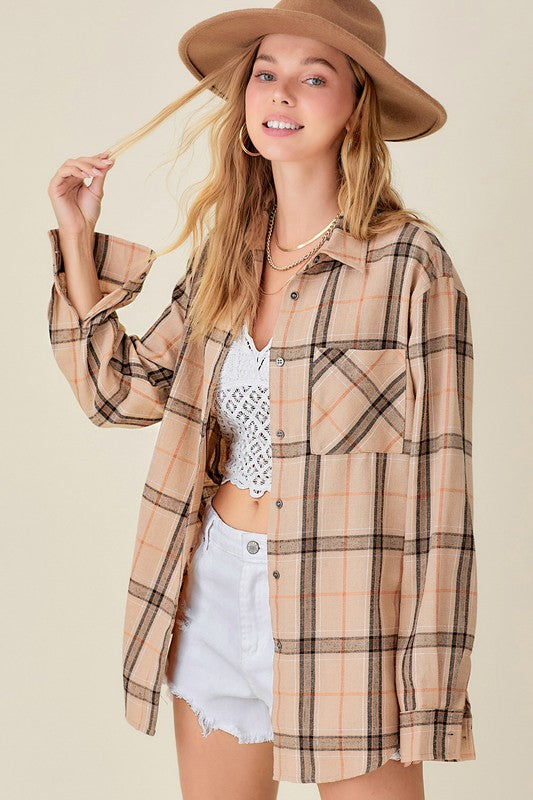 Encore Plaid Shirt by La Miel - Online Only