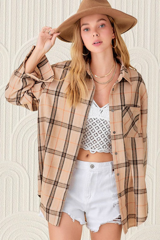 Encore Plaid Shirt by La Miel - Online Only