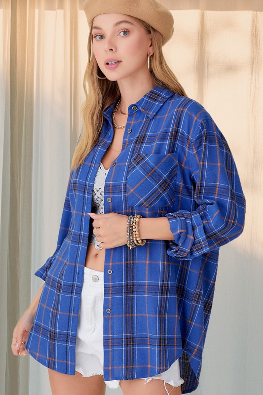 Encore Plaid Shirt by La Miel - Online Only