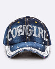 Crystal COWGIRL Embelished Fashion Denim Cap