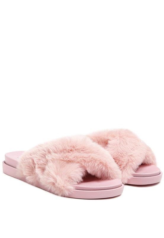 Homey Fur Slip On Flats