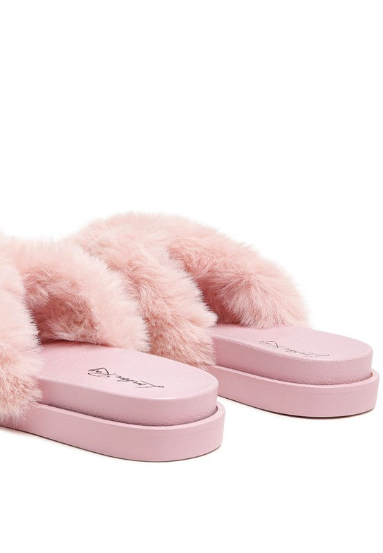 Homey Fur Slip On Flats