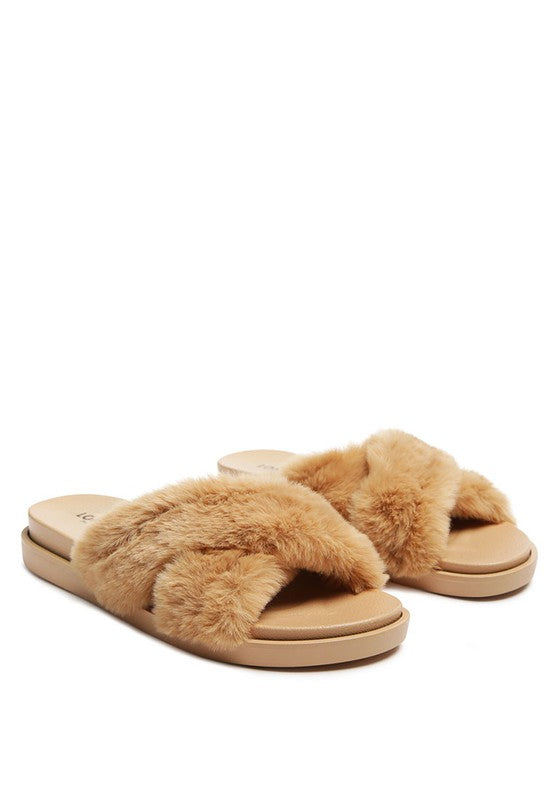 Homey Fur Slip On Flats