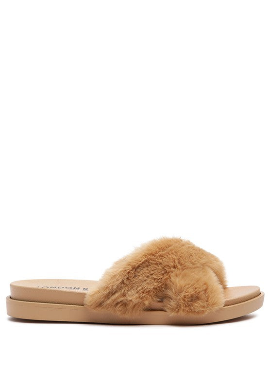 Homey Fur Slip On Flats