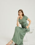 Women's Summer Casual Maxi Dress With Pocket