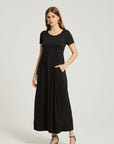 Women's Summer Casual Maxi Dress With Pocket