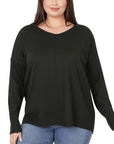 Zenana Plus Hi Low Front Seam Sweater - Online Only