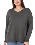 Zenana Plus Hi Low Front Seam Sweater - Online Only