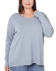 Zenana Plus Hi Low Front Seam Sweater - Online Only