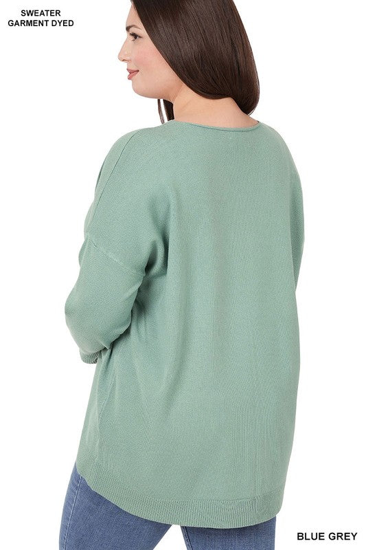 Zenana Plus Hi Low Front Seam Sweater - Online Only