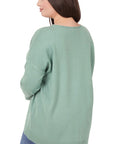 Zenana Plus Hi Low Front Seam Sweater - Online Only