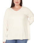 Zenana Plus Hi Low Front Seam Sweater - Online Only