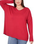 Zenana Plus H/L Garment Dyed Sweater - Online Only