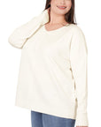 Zenana Plus H/L Garment Dyed Sweater - Online Only