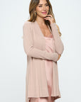 Renee C PLUS Brushed Knit Draped Cardigan with Cashmere Feel