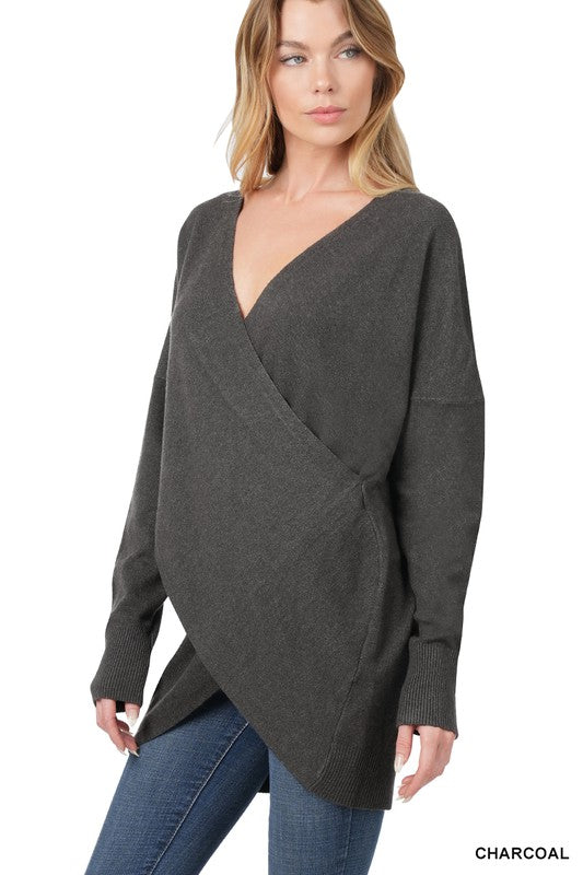 Zenana Cross Front Sweater - Online Only