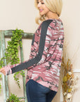 Camouflage Print Pocket Top