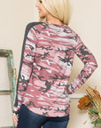 Camouflage Print Pocket Top