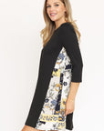 Side Contrast A Line Tunic Dress