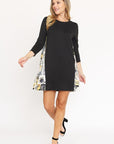 Side Contrast A Line Tunic Dress