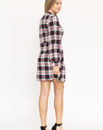 High Neck Plaid Sheath Dress