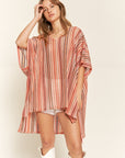 Jade By Jane Colorful Vertical Striped Poncho