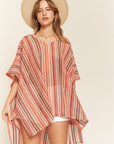 Jade By Jane Colorful Vertical Striped Poncho