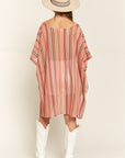 Jade By Jane Colorful Vertical Striped Poncho