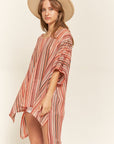 Jade By Jane Colorful Vertical Striped Poncho