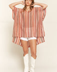 Jade By Jane Colorful Vertical Striped Poncho