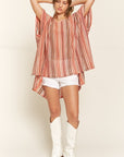 Jade By Jane Colorful Vertical Striped Poncho