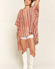 Jade By Jane Colorful Vertical Striped Poncho