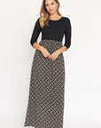 Quarter Sleeve Maxi Dress