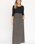 Quarter Sleeve Maxi Dress