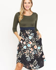 Floral Band Midi Dress