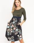 Floral Band Midi Dress