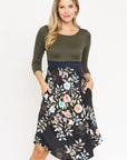 Floral Band Midi Dress