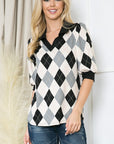 Collared Argyle Top