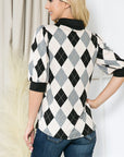 Collared Argyle Top