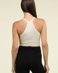 Zenana Washed Ribbed Seamless Cropped Cami Top