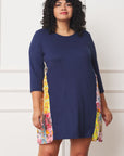 Plus Side Contrast A Line Tunic Dress