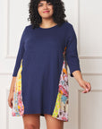 Plus Side Contrast A Line Tunic Dress